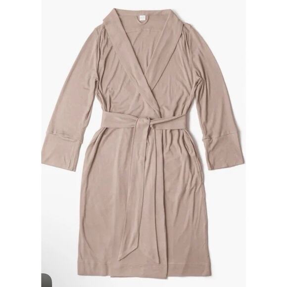 GOUMI Womens Robe Maternity Postpartum XL/XXL Bamboo Cotton Sandstone NWT - Picture 1 of 10